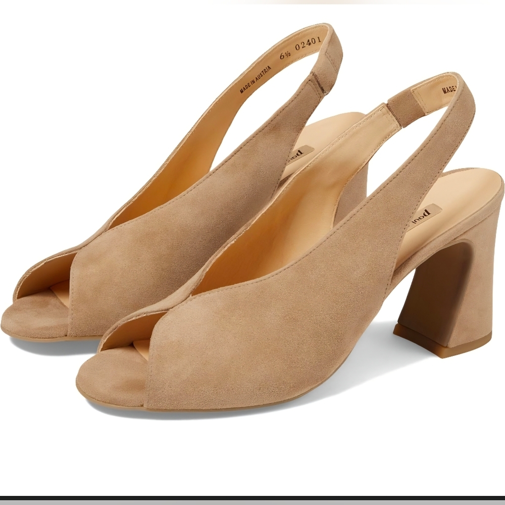 Paul Green Suede Riviera Peep Toe Pump Size 9.5